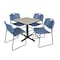 Cain Cain Square Table & Chair Set, Wood, Metal, Polypropylene Top TB3030PL44BE - alternate 1